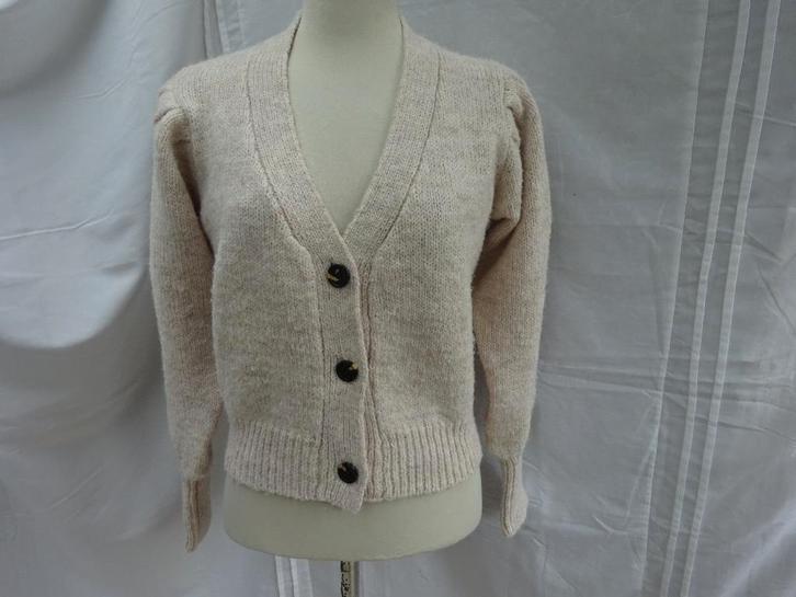 LOAVIES beige dik vest - maat S, Kleding | Dames, Truien en Vesten, Nieuw, Maat 38/40 (M), Beige, Ophalen of Verzenden