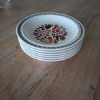 Vintage 6 diepe borden bruine bloem, Antiek en Kunst, Ophalen of Verzenden