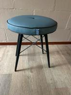 Blauw leren COCO maison krukje, Huis en Inrichting, Fauteuils, Ophalen, Minder dan 50 cm, Minder dan 75 cm, Leer