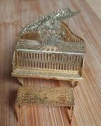 Miniatuur koperen Piano met Bankje, Ophalen of Verzenden