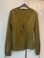 Luxe trui AnnaRitaN groen 44 = 38 truitje Italiaans design, Ophalen of Verzenden, Zo goed als nieuw, Maat 38/40 (M), Groen