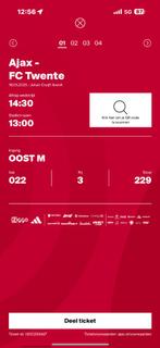 Ajax kaarten, Tickets en Kaartjes, Sport | Voetbal, Twee personen, April