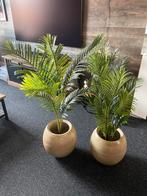 2 grote potten beige/ goudkleurig, Huis en Inrichting, Kamerplanten, Ophalen of Verzenden, Overige soorten, Minder dan 100 cm