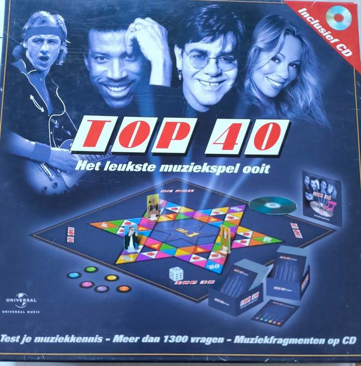 Top 40 Muziekspel - Inclusief CD!, Hobby en Vrije tijd, Gezelschapsspellen | Bordspellen, Gebruikt, Drie of vier spelers, Vijf spelers of meer