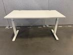 Haworth bureau met knop en  kabelgoot 140x70xH64-86cm, 14st, Huis en Inrichting, Bureaus, Verzenden, Gebruikt, Bureau