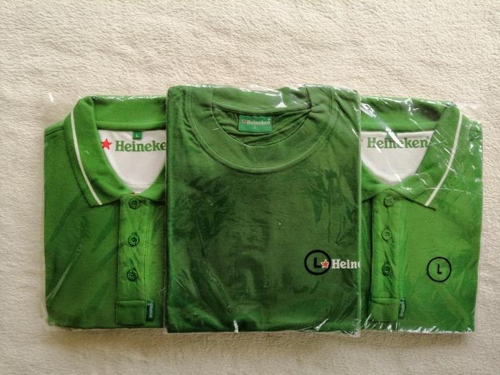 3 Heineken T-Shirts €12,50, Kleding | Heren, T-shirts, Nieuw, Maat 52/54 (L), Groen, Ophalen of Verzenden
