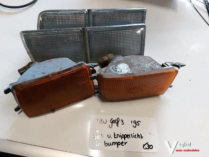 VW Golf 3 set van knipperlichten oranje en wit '95, Auto-onderdelen, Verlichting, Gebruikt, Ophalen of Verzenden