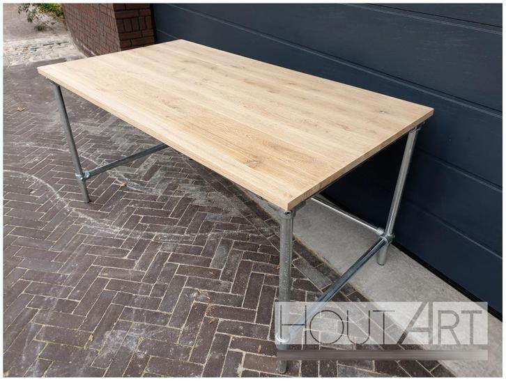 Bureau steigerbuis in eiken! NIEUW!, Huis en Inrichting, Bureaus, Nieuw, Bureau, Met wielen, Ophalen of Verzenden