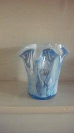 Blauw -vaasje uit Polen, Huis en Inrichting, Woonaccessoires | Vazen, Blauw, Ophalen of Verzenden, Minder dan 50 cm, Glas