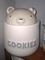 Beige pot met deksel berenkop, kop van beer 'cookies', Ophalen of Verzenden, Zo goed als nieuw, Overige materialen, Pot, Bus of Blik