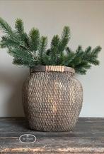 Oude rieten mand vismand gevlochten stoer sober landelijk, Verzenden, Nieuw