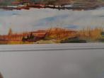 Aquarel van Geert Rabbers - Landschap Buitenmaat lijst 40x30, Antiek en Kunst, Ophalen of Verzenden