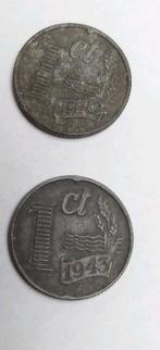 1 cent 1942 & 1 cent 1943 WWII MUNT, Verzenden, 1 cent, Losse munt