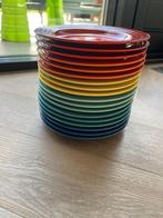 Le Creuset gekleurde gebaksbordjes 18 stuks, Gebruikt, Ophalen of Verzenden, Bord(en), Overige stijlen