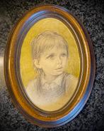 Vintage Gesigneerd Schilderijtje op Zijde, Antiek en Kunst, Ophalen of Verzenden