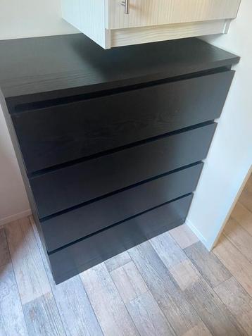 Ladekast met 4 lades zwartbruin MALM
