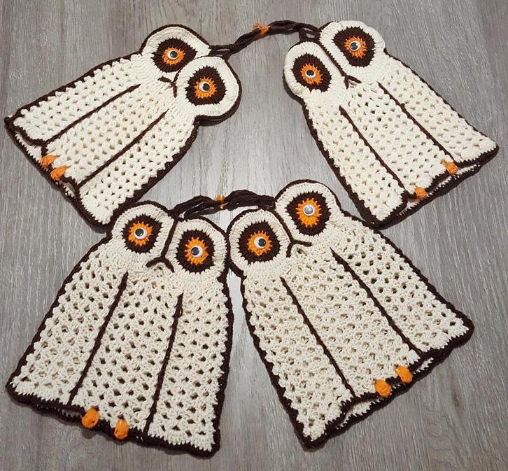 Gehaakte Uil Pannenlappen Set, Huis en Inrichting, Keuken | Textiel, Zo goed als nieuw, Overige typen, Overige kleuren, Ophalen of Verzenden