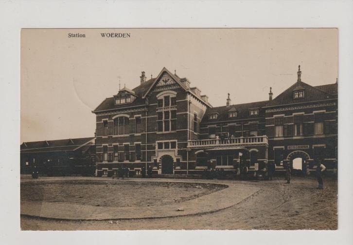 Woerden - Station | fotokaart * 251029-15, Verzamelen, Ansichtkaarten | Nederland, Gelopen, Utrecht, Voor 1920, Ophalen of Verzenden
