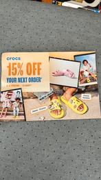 crocs 15% kortingscode t/m 30 april 2024 (niet op aanbieding, Tickets en Kaartjes, Kortingen en Cadeaubonnen