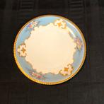 Bord met blauw en gouden rand - 1 stuks, Ophalen