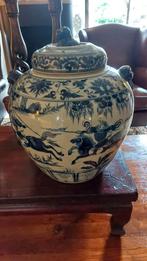 CHINESE DEKSELPOT, VAAS , GEMBERPOT ZEER GROOT!! XXL, Huis en Inrichting, Woonaccessoires | Vazen, Ophalen, Overige kleuren, Aardewerk of Porselein