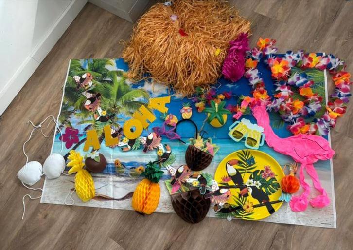 Tropical/hawai feestspullen, Hobby en Vrije tijd, Feestartikelen, Zo goed als nieuw, Versiering, Verjaardag, Ophalen of Verzenden