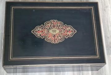 ANTIEKE BOULLE HOUTEN JUWELENKIST NAPOLEON III  beschikbaar voor biedingen