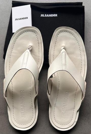 Jill Sander lederen teenslippers, wit kalfsleer maat 40,5/41 beschikbaar voor biedingen