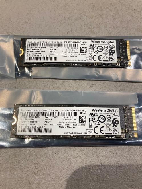 2 x Western Digital PC SN730 256GB SSD M.2.2280, Computers en Software, Harde schijven, Gebruikt, Laptop, Intern, SSD, Overige aansluitingen