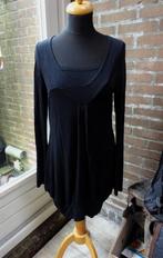 Zwart viscose Yaya T-shirt maat L, Verzenden, Zwart, Maat 42/44 (L), Gedragen