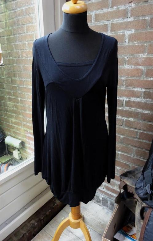 Zwart viscose Yaya T-shirt maat L, Kleding | Dames, T-shirts, Gedragen, Maat 42/44 (L), Zwart, Lange mouw, Verzenden