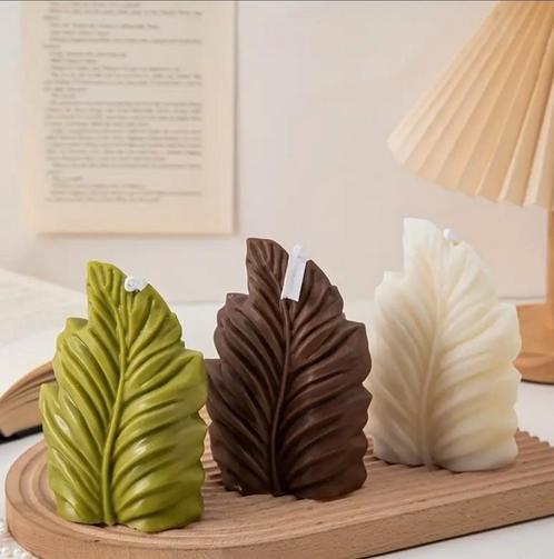 Soya Kaars Set/Herfst Bladvorm/Met Persoonlijke Tray, Huis en Inrichting, Woonaccessoires | Overige, Nieuw, Ophalen of Verzenden