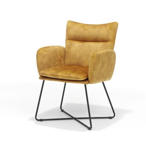 Armstoel Sense stof aurora velours gold | Webshop, Huis en Inrichting, Stoelen, Nieuw, Metaal, Stof, Overige kleuren, Ophalen of Verzenden