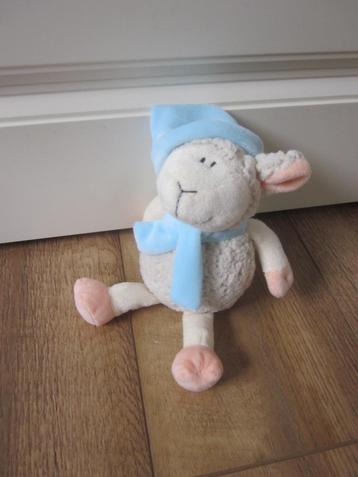 Toys superzacht ruwharig pluche schaap lam blauwe sjaal muts beschikbaar voor biedingen