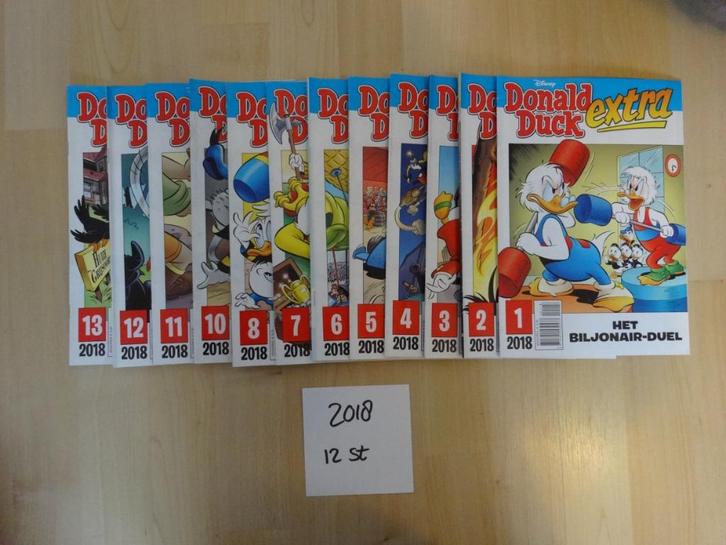 Donald Duck EXTRA jaargang 2018 – 12 stuks, Boeken, Stripboeken, Zo goed als nieuw, Meerdere stripboeken, Ophalen of Verzenden