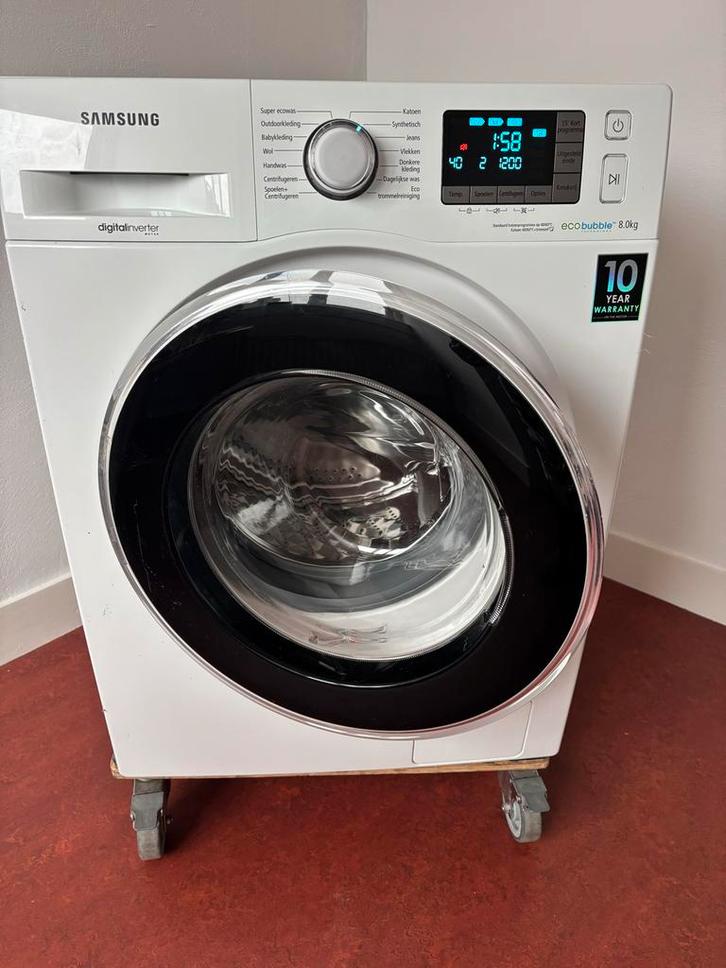 Wasmachine - Samsung Eco bubble, Witgoed en Apparatuur, Wasmachines, Gebruikt, Voorlader, 6 tot 8 kg, 85 tot 90 cm, 1200 tot 1600 toeren