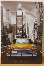 New York taxi geel reclamebord van metaal wandbord, Nieuw, Ophalen of Verzenden