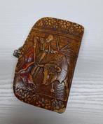 Vintage Lederlook Portemonnee met Knipsluiting, Overige merken, Gebruikt, Bruin, Ophalen of Verzenden