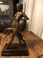 bronzen godin v jacht Diana m greyhound windhond, Antiek en Kunst, Ophalen of Verzenden