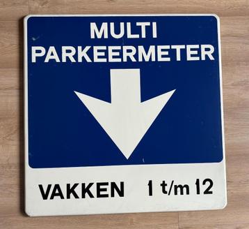 Groot verkeersbord multi parkeermeter 80 x 80 cm beschikbaar voor biedingen