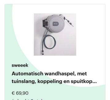 Wandhaspel met tuinslang - zo goed als nieuw! beschikbaar voor biedingen