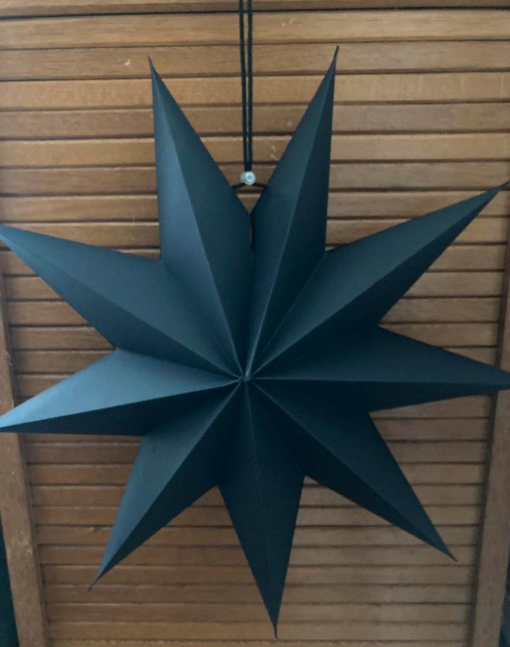 Retro kerstster set 3 zwarte papieren sterren 45 cm Nieuw, Diversen, Kerst, Nieuw, Ophalen of Verzenden