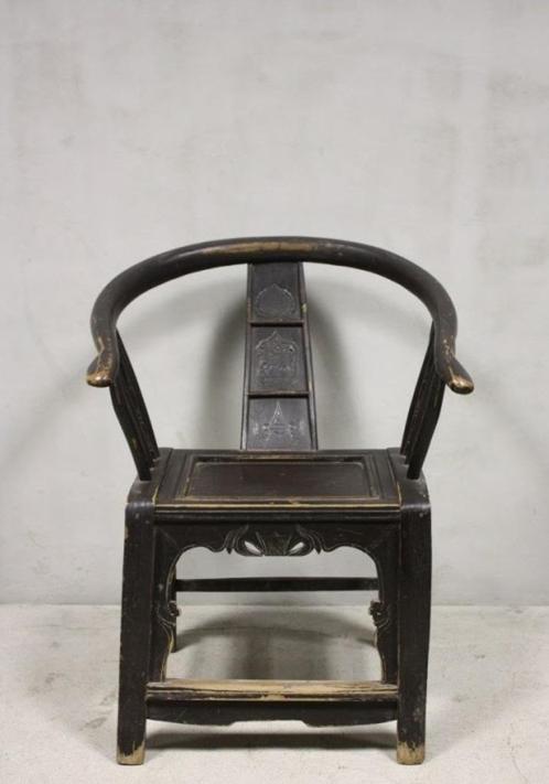 Authentieke Oude Chinese Stoel Landelijk Meubel Oud Houten, Huis en Inrichting, Stoelen, Nieuw, Eén, Hout, Zwart, Ophalen of Verzenden