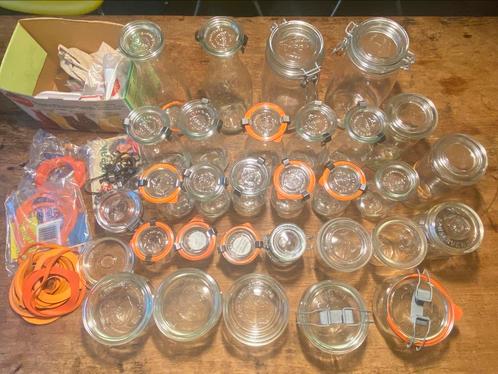 Verzameling 30 weck flessen 1/8 , 1/4, 1/2, 3/4, 1/1 liter, Huis en Inrichting, Keuken | Potten en Pannen, Gebruikt, Pot, Bus of Blik