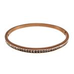 16-18cm Stijve Armband Dames Roséverguld RVS Bangle Zirkonia, Sieraden, Tassen en Uiterlijk, Armbanden, Met kristal, Staal, Birgitta-Gracht 33, 6465 EL Kerkrade, Nederland