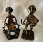 Afrikaans brons beeldjes koningspaar, Antiek en Kunst, Ophalen of Verzenden