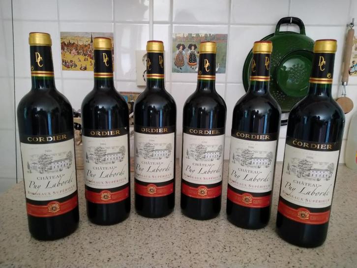 Bordeaux Supérieur - Chateau Puy Laborde, 6 flessen a 75cl, Verzamelen, Wijnen, Nieuw, Rode wijn, Overige gebieden, Vol, Ophalen of Verzenden