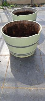 regenton, wijnvat, wiskyvat, plantenton 2 stuks ,samen €75,=, Tuin en Terras, Bloembakken en Plantenbakken, Ophalen, Tuin, Gebruikt