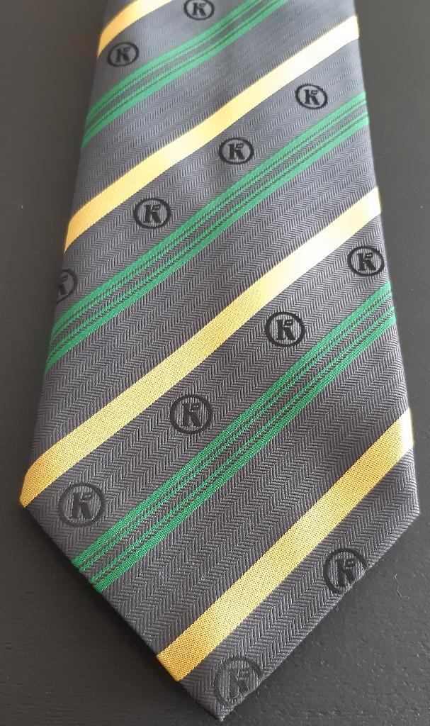 Konmar supermarkt stropdas grijs-groen-geel gestreept, Verzamelen, Merken en Reclamevoorwerpen, Nieuw, Gebruiksvoorwerp, Ophalen of Verzenden