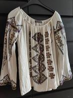 Antik batik embroidered blouse one size L -xl boho Ibiza, Beige, Maat 42/44 (L), Antik batik, Ophalen of Verzenden